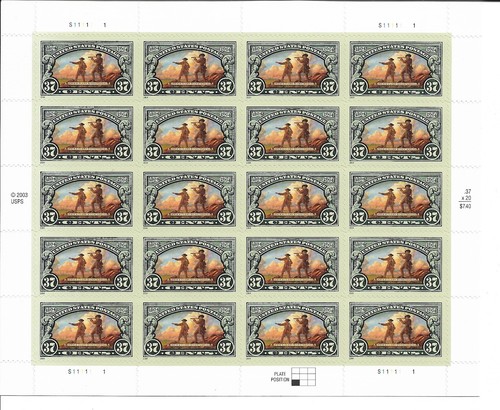 US #3854 Full Mint Sheet - Lewis & Clark Commemorative Issue- 37 cent MNH
