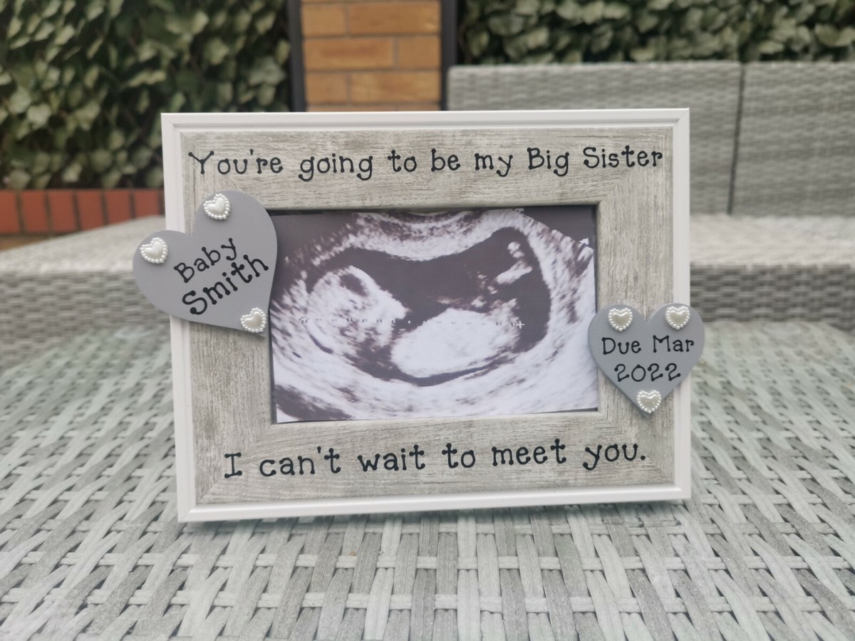 Personalised Baby Scan Photo Picture Frame Big Sister Big Brother 