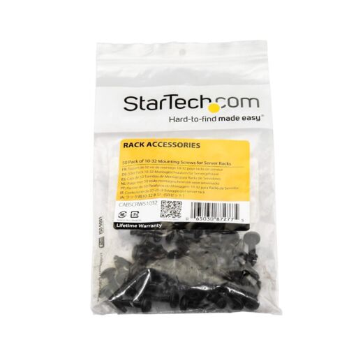 StarTech CABSCRWS1032 50Pk 10-32 Server Rack Black Screws TAA - 第 2/3 張圖片