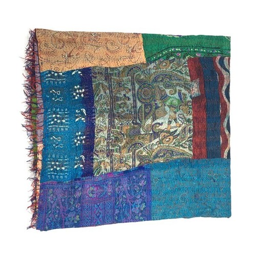 Vintage Silk Kantha Quilt Wholesale Lot Queen Size Quilted Blanket Bedspread - Picture 3 of 10