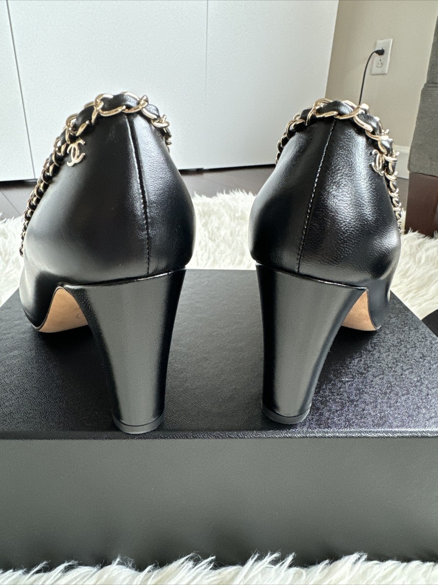 CHANEL Shoes High Heels Pumps Gold Chain Size 37 | eBay