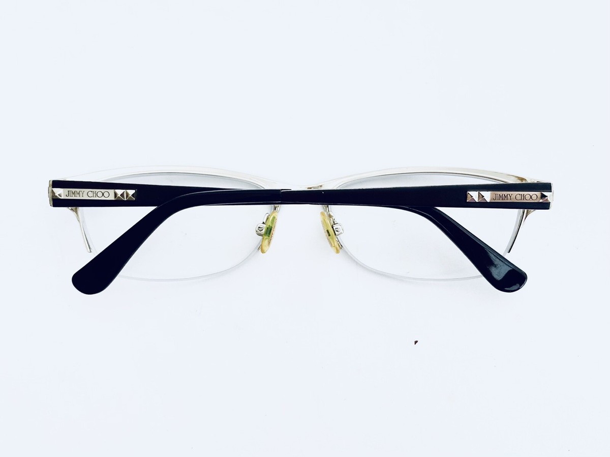 Jimmy Choo 58 FZ6 Eyeglasses Brown Gold Frames Only Metal Half Rim 54-16-135 Jimmy Choo Brown Gold Rectangular Wayfarer Half Rim Glasses  main image 4