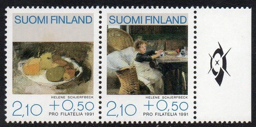 FINLAND MNH 1991 SG1248-1249 PRO FILATELIA - PAINTINGS BY HELENE SCHJERFBECK
