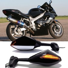 Motorcycle Rearview Side Mirrors w/LED Turn Signal For Triumph TT600 Trophy 1200