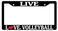 Black License Plate Frame Live Love Volleyball Auto Accessory Novelty