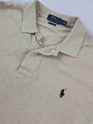 Polo Ralph Lauren Classic Fit Beige Short Sleeve Polo Shirt Men's Large - Picture 2 of 7