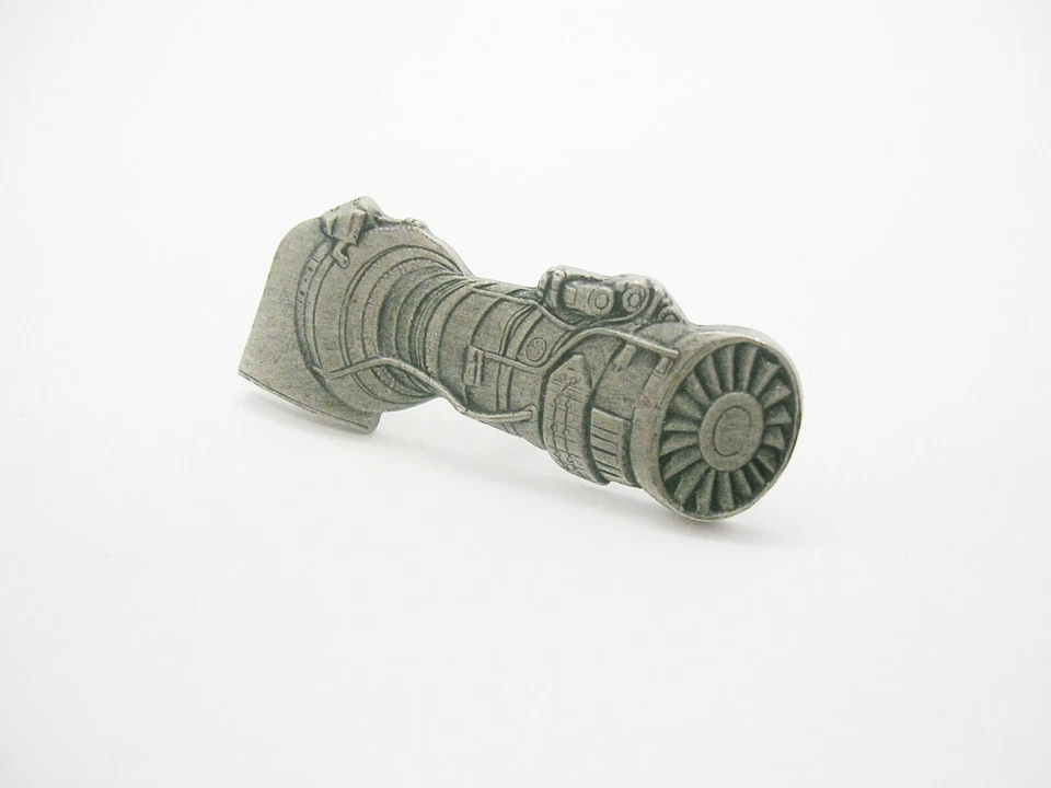 Vintage Jet Engine turbine Pratt Whitney Tie Tack Pewter Finish Aviator Tie Pin - Image 2 of 3