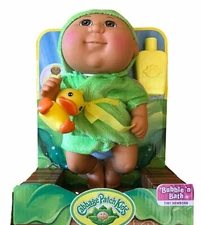 CABBAGE PATCH KIDS BUBBLE N BATH BABY DOLL, DARK SKIN/BROWN EYES *NEW
