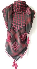 Black Burgundy red Unisex Shemagh Head Scarf Neck Wrap Cotton Face Cover Army