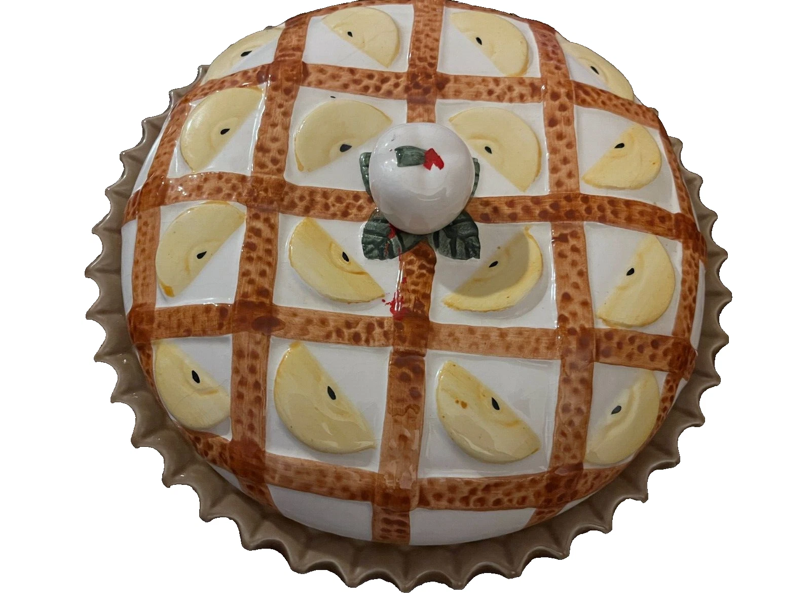 Vintage Pie Plate with Cover-Apple Themed