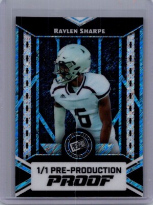 Raylen Sharpe 2024 Leaf Football 1/1 Pre Production Proof