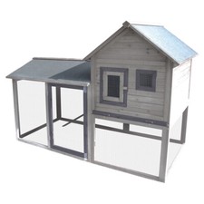 Flamingo Hühnerstall Calimero Cottage 197x93x143cm mit Freigehege, PVC Dach