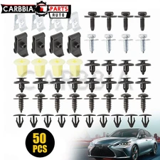50X Retainer Clips Fasteners Push Pin Trim Screws Rivets Bumper Fender Mud Flaps