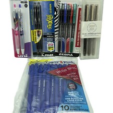 Pens  Markers Lot of 5 Sets Total 21 Pc Blue Black Pink Purple Pens  Asst Mark