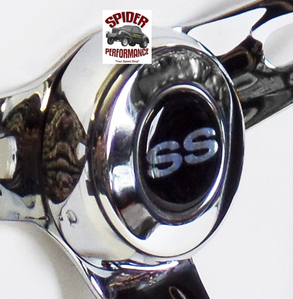 69-89 Caprice Biscayne Bel Air Impala SS steering wheel 13 1/2 MUSCLE CAR CHROME — 第 3/4 张图片