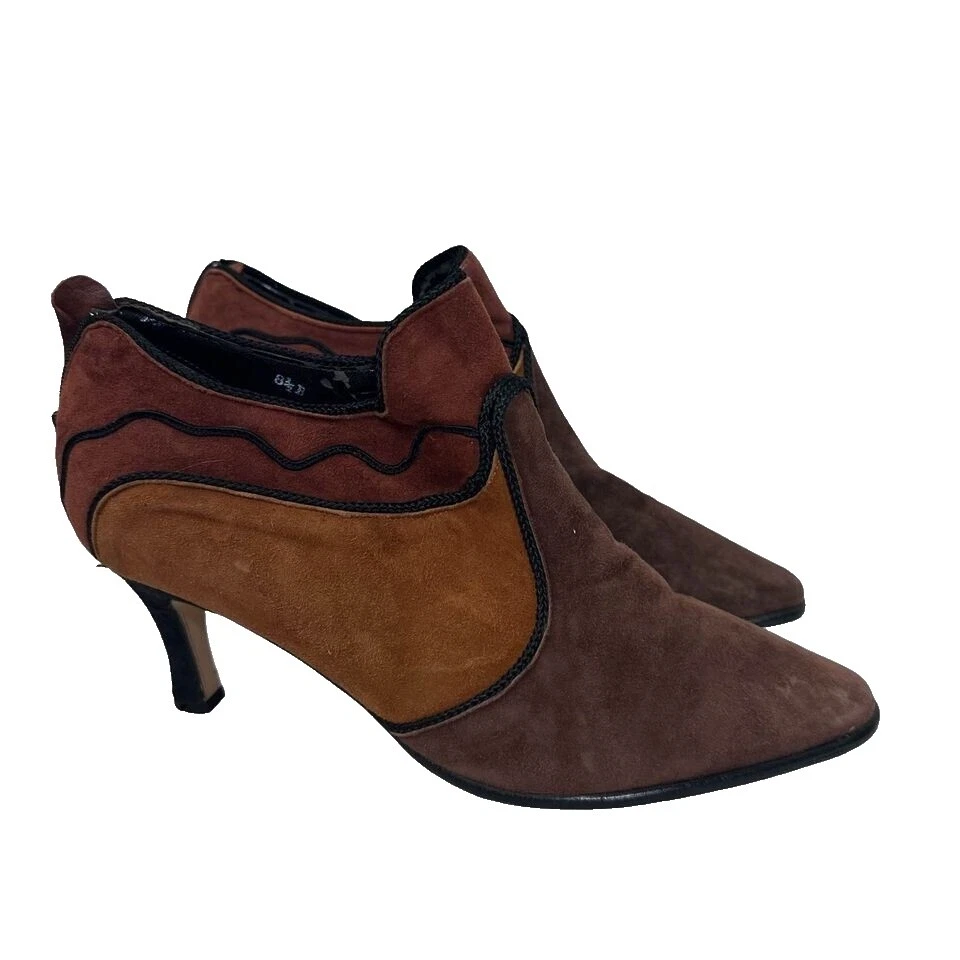 Suede Multi-Color 1980s Vintage Shoes for Women
