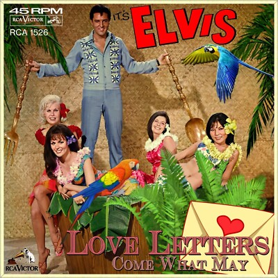 Repro Photo ELVIS PRESLEY Love Letters/ Come What May RCA 7'' Single Size 18x18cm