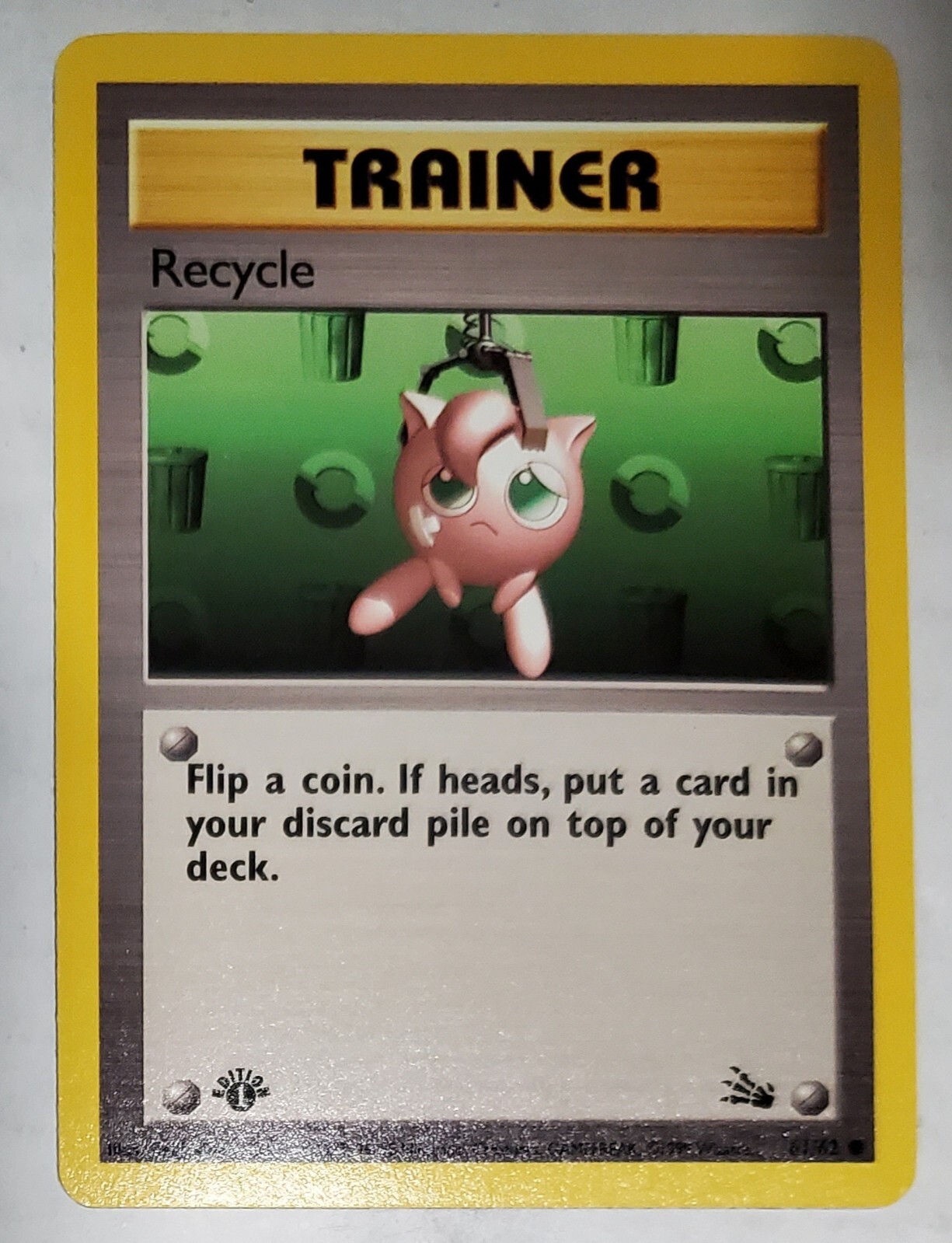 Pokémon TCG Trainer 1st Edition Fossil Recycle 61/62 Common NM
