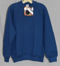 NOS Vintage 90s 1996 Blue Fruit of the Loom RAGLAN Slv Crew Neck Sweatshirt M
