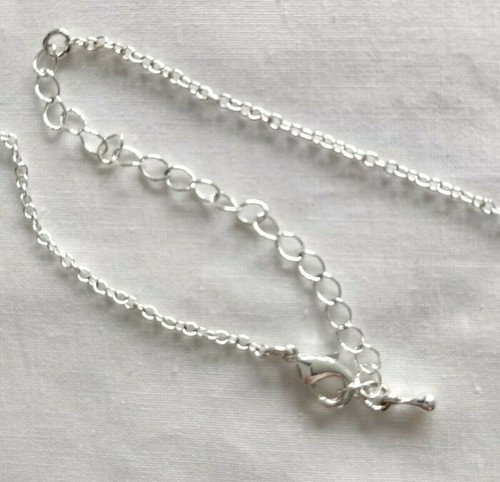 SWAROWSKI CRYSTAL PENDANT NECKLACE ROSE TONE STONE AND SILVER PLATE CHAIN - Picture 4 of 6