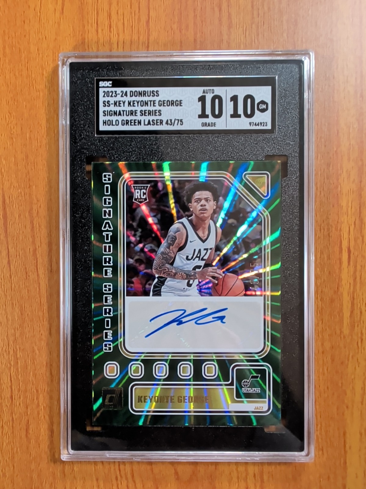 2023-24 Donruss Keynote George SS-KEY Signature Series Green Laser /75 SGC 10...