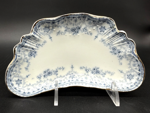 Set of 7 Johnson Brothers Dorothy Flow Blue 6" Crescent Bone Dishes England - Picture 8 of 11