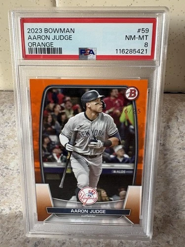2023 Bowman - Aaron Judge #59 Orange Serial #6 /25 Yankees PSA 8 NM-MT! 🔥🔥