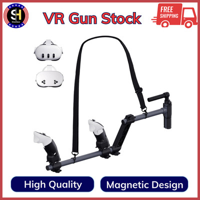 VR Gun Stock - Compatible with Meta Quest 3S - Magnetic Grips + Stability Real