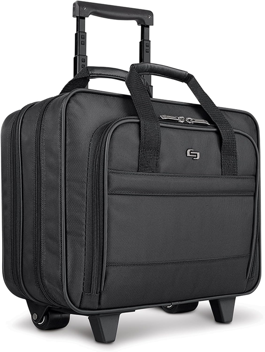 Carnegie Wheeled Laptop Bag for 15.6" Computers - Stylish Black Briefcase