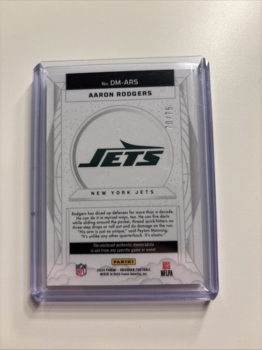 2024 Obsidian Dusk Aaron Rodgers Red /75 New York Jets - Picture 2 of 2