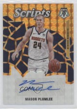 2019-20 Panini Mosaic Scripts Orange Prizm Mason Plumlee #SC-MPL Auto s1i
