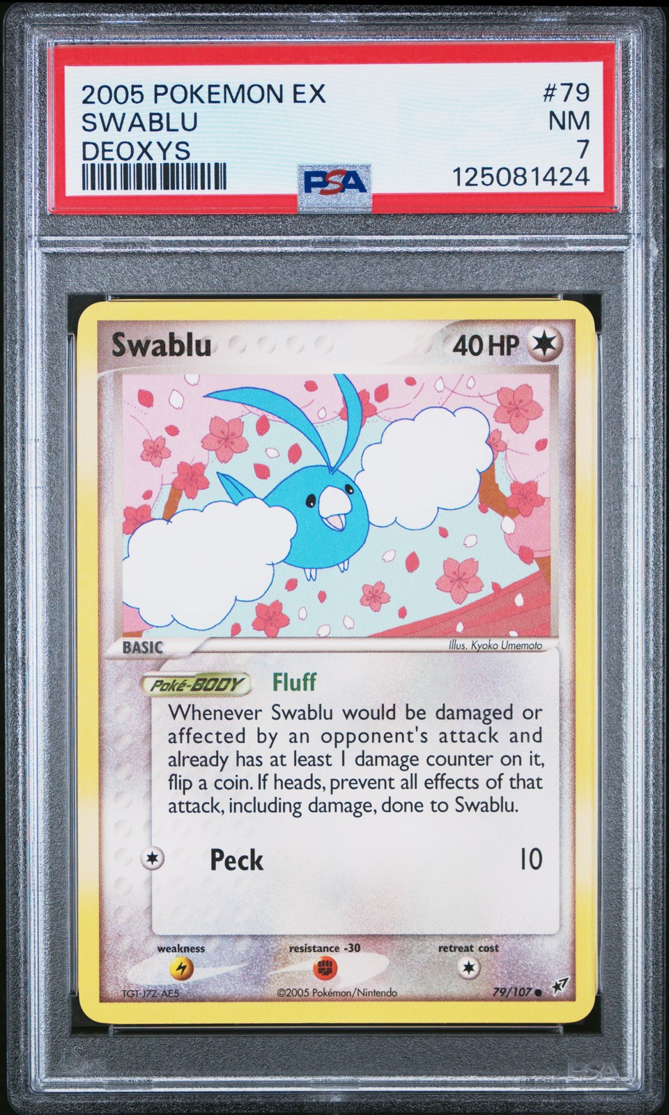 2005 POKEMON EX DEOXYS #79 SWABLU PSA 7