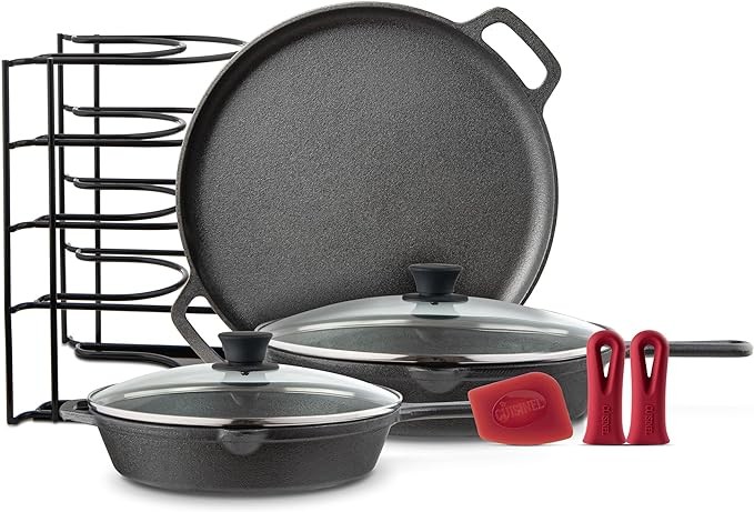 Cookware Set 9 Pieces Pre-seasoned Kit Cb-501 - Black