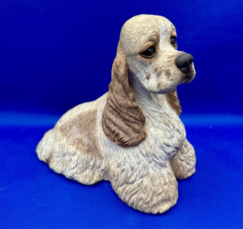 Sandicast Cocker Spaniel Statue Parti-Color 1989 Sandra Brue Large Heavy VTG