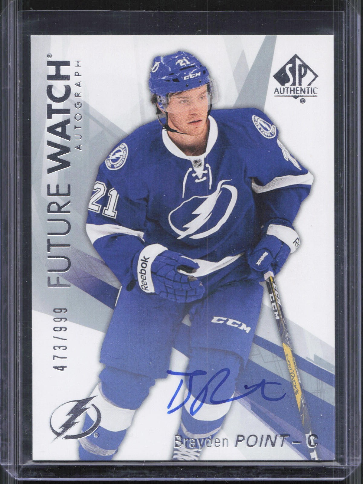 2016-17 SP Authentic Brayden Point #160 Future Watch Auto /999 Lightning 