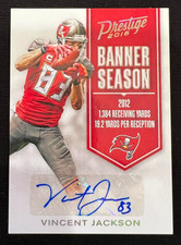 VINCENT JACKSON 2016 Prestige Banner Season Ink #33 NFL AUTO Buccaneers #12/50