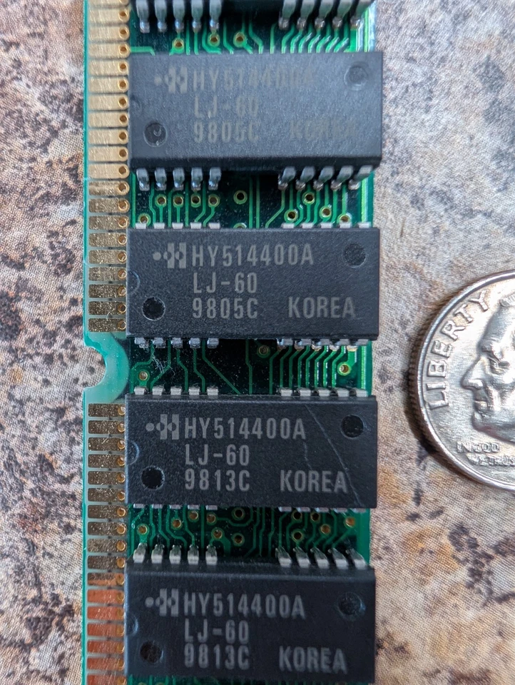 4MB Hyundai Hynix HY514400A FPM Fast Page Mode DRAM SIMM Arbeitsspeicher RAM, OK - Image 2 of 4