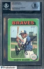 Dusty Baker Signed 1975 Topps Mini #33 Braves AUTO BGS BAS