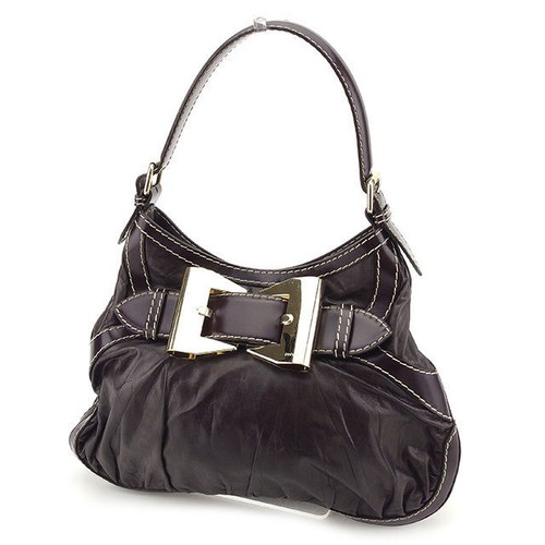 Gucci Shoulder Bag Handbag for Women Queen Hobo Dark Brown Gold Used