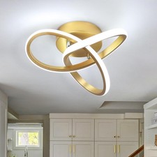 Modern Gold LED Ceiling Light, 6000K Flush Mount for Hallway Bedroom