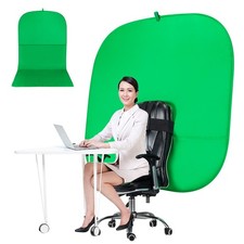 Portable Green Screen Chair, 59 in Greenscreen Backdrop with Stand Double Sid...