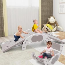 3 in1 Kids Climbing Frame with Slide and Rocker, Indoor Climbing Frame