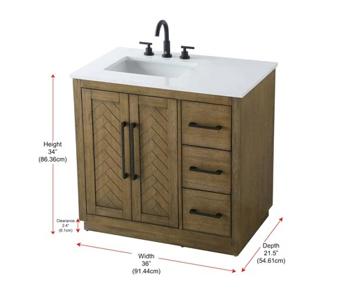 Elegant Lighting VF29036 Chase 36" - Wood - Picture 12 of 12