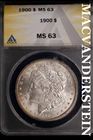 1900 Morgan Dollar-ANACS MS 63 Brilliant Uncirculated #SLM655