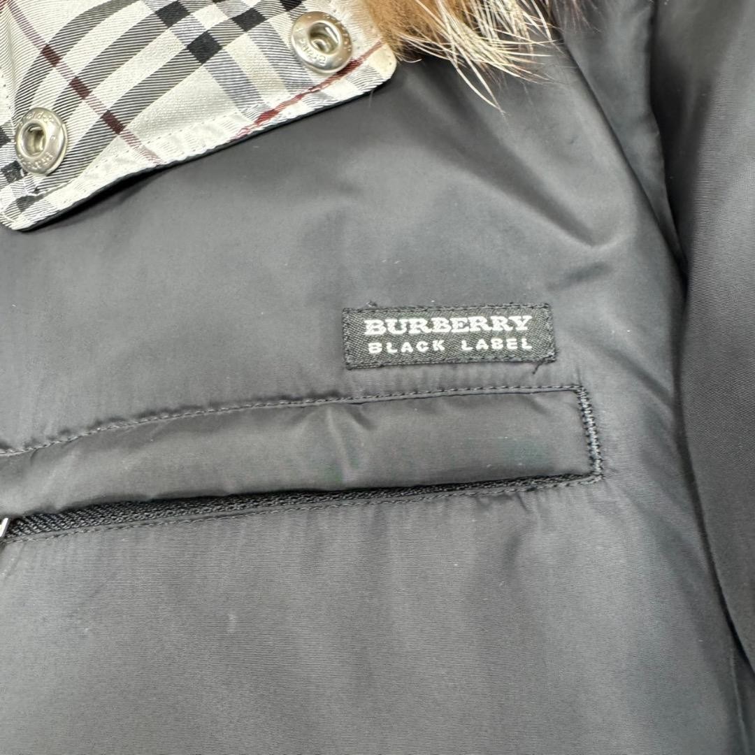 Burberry Black Label Down Jacket White Goose Down Fur Hood M Used thumbnail 9