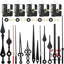 10 Pack Quartz Long Shaft Clock Mechanism Replacement Kit - 5 Pcs High 1.1 Inch