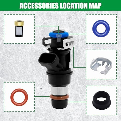  40PCS Fuel Injector Repair Seal Kit Gasket Rebuild Kit Compatible with 99-07  - Picture 6 of 7