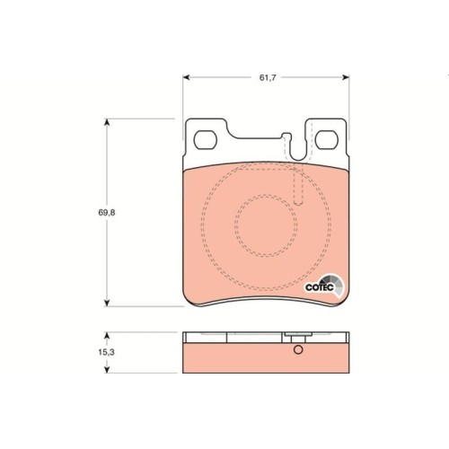 Plaquettes de frein TRW GDB1123 Cotec kit frein à disque avant pour Chrysler