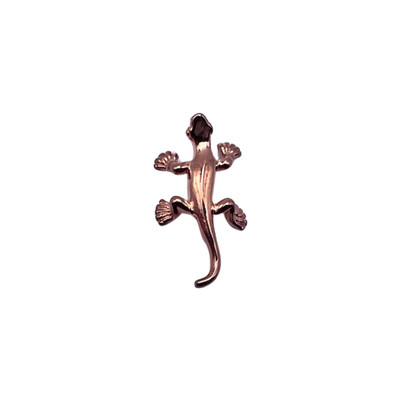 Island Gecko Pendant 925 Silver Rose Tone Lizard Good Luck Charm | Free Shipping