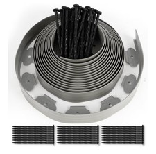 10M Plastic Garden Fence with 50 Pegs, Flexible Garden Edging Idea for Pavers